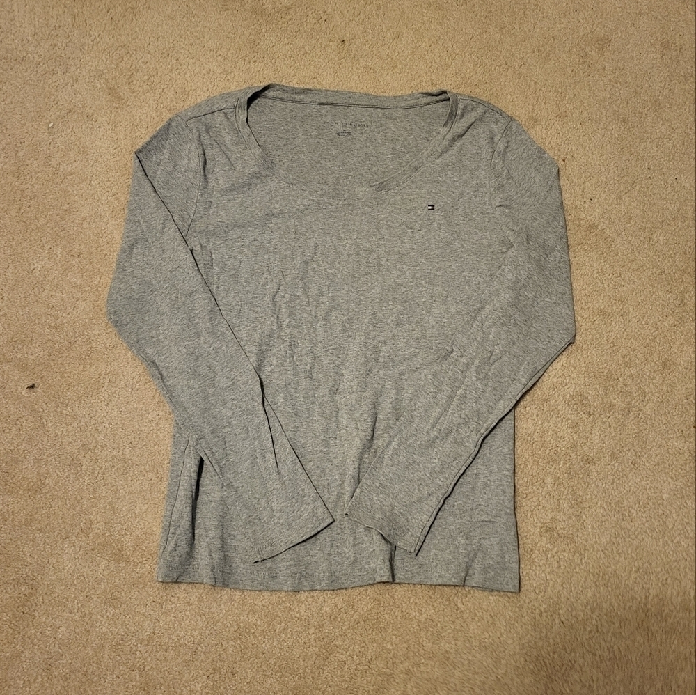 Tommy Hilfiger Womens Longsleeve Gray Shirt